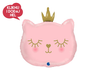 Balon foliowy KOTEK - KORONA, różowy, 66 cm, 1 szt